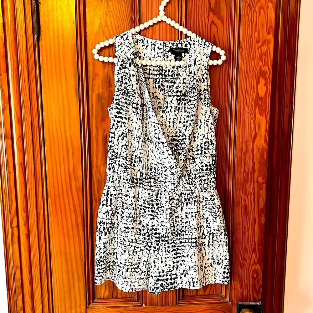 WHBM black and white romper w pockets!